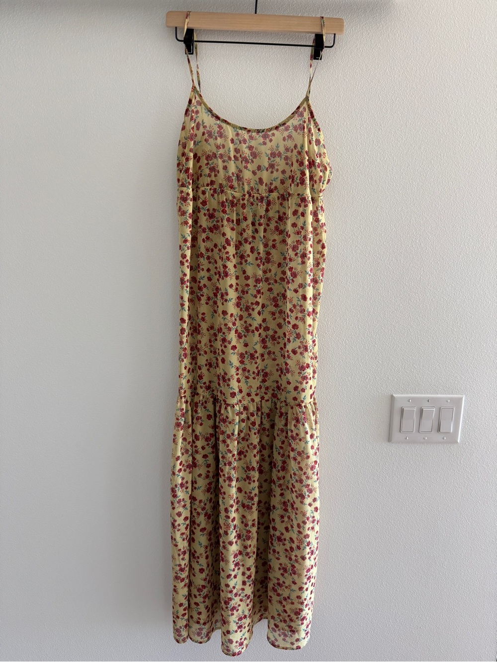 Beach Riot Red and Cream Floral Maxi Dress